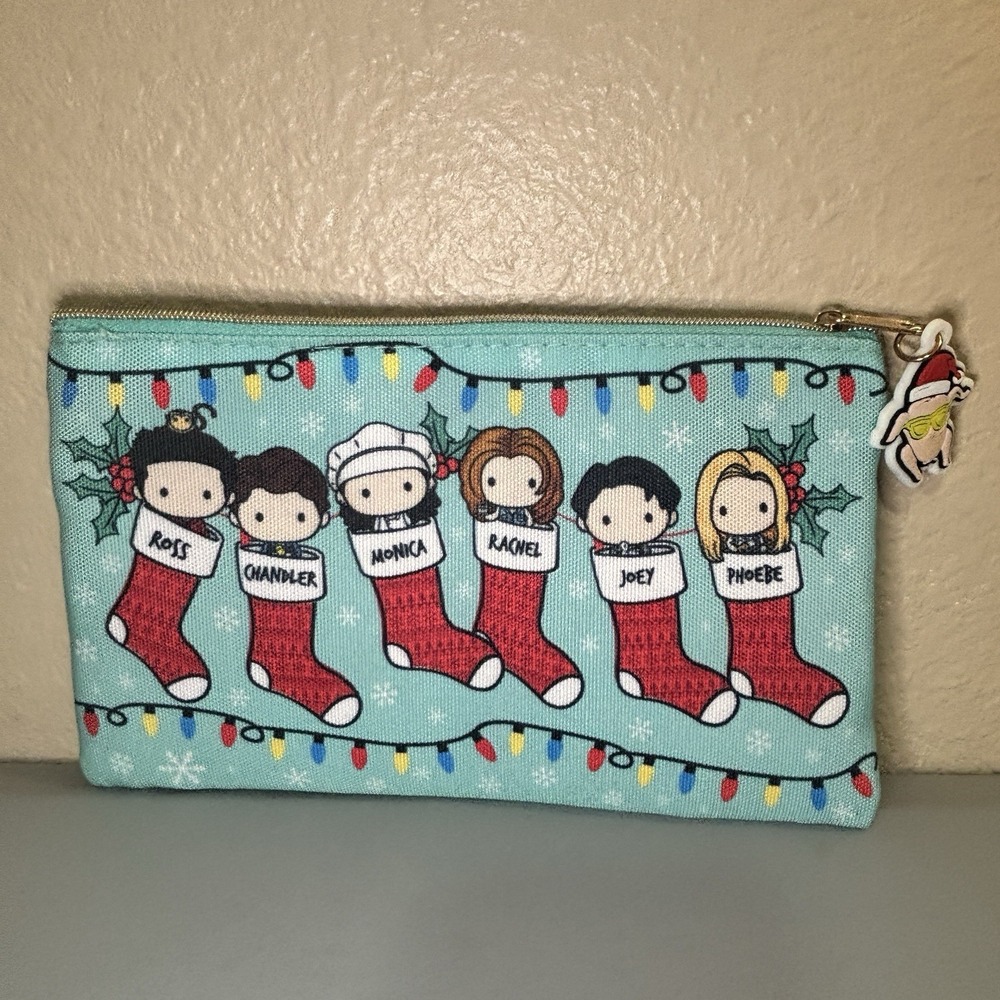90S Friends Tv Show Makeup Bag, Pencil Pouch Case Christmas Thanksgiving Theme
